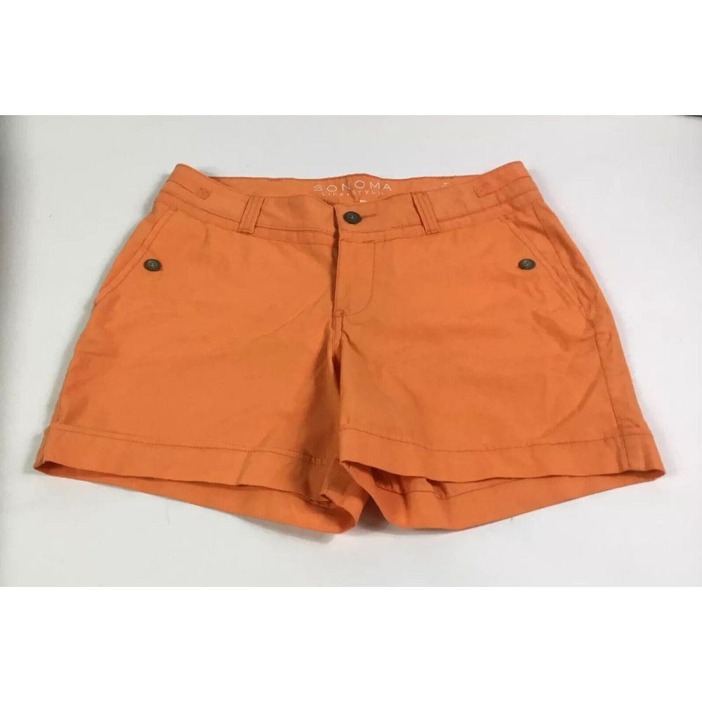 Sonoma Life Style orange booty Shorts‎ Womens Size 8 modern fit stretch cuffs